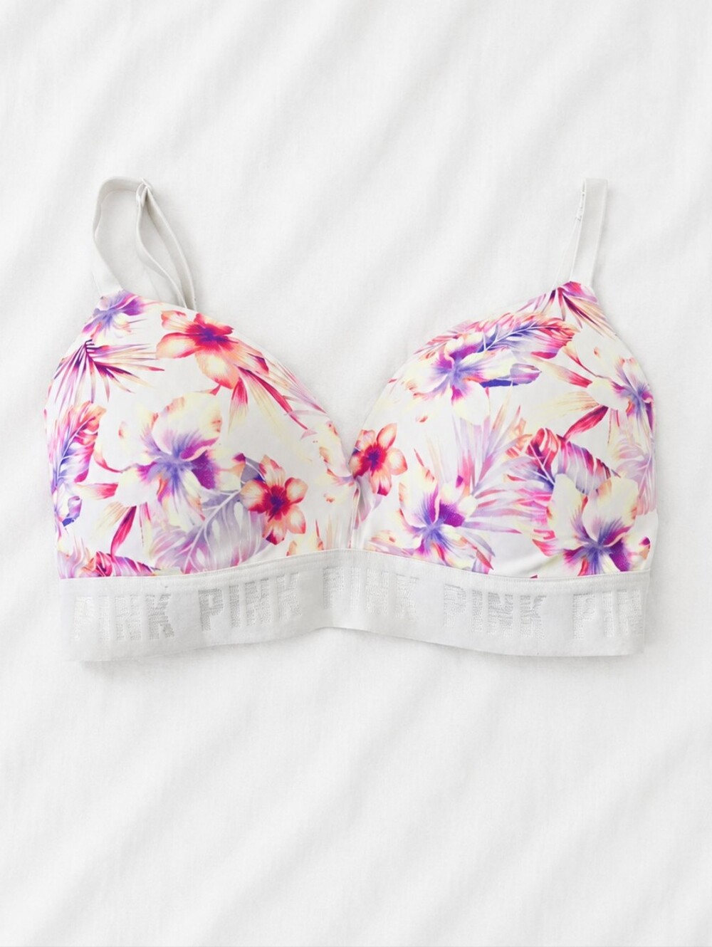 PINK Victoria's Secret Floral Wear Everywhere Wireless Push Up Bra Size 32DD